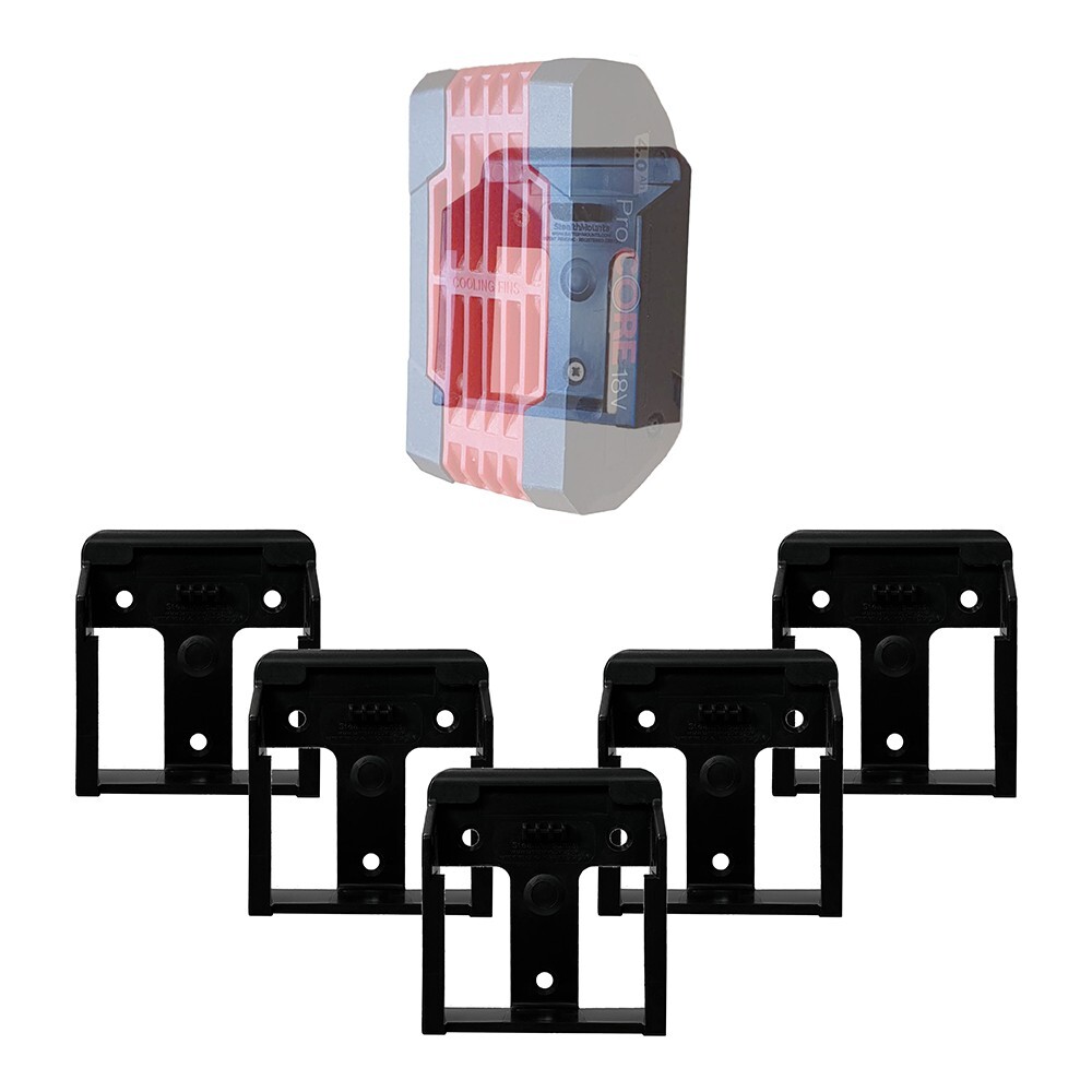 StealthMounts Battery Storage Mounts for Bosch Powertool 18v Batteries (5 Pack)