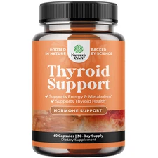 Herbal Thyroid Support Complex - Iodine with L Tyrosine Mood Enhancer Halal 60ct