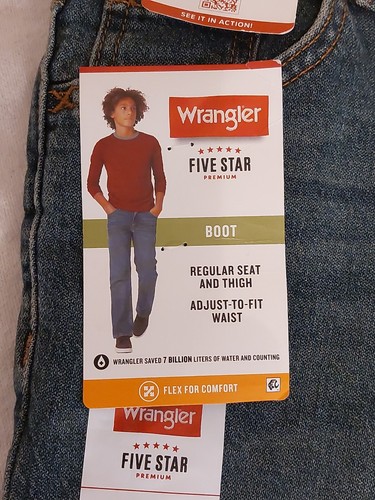 WRANGLER CLASSIC 5 STAR BOOT FLEX 8 REGUALR BOYS JEANS NWT DARK BLUE - Picture 3 of 7
