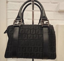 Borsa vintage Fendi Zucca Boston Bag Forever Bauletto nera