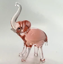 Murano Glass, Handcrafted Unique Baby Elephant Figurine, Glass Art