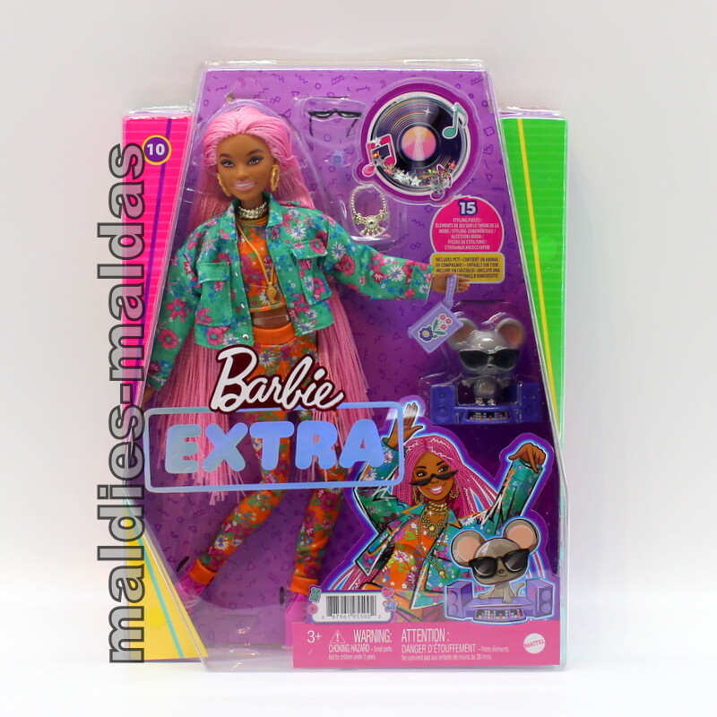 Mattel GXF09 Barbie Extra Nr.10 - Flechtzöpfe pink - mit Haustier - Image 2