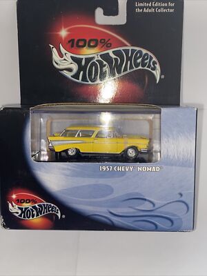 Hot Wheels 100% 1957 CHEVY NOMAD - Yellow in Display Case! slite