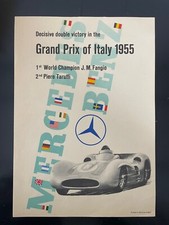 Original/Vintage Mercedes Benz Grand Prix of Italy 1955 Poster Fangio/Taruffi
