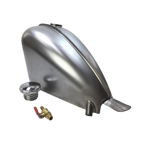 1 Juego Hecho a Mano Motocicleta Gasolina Gas Tanque de Combustible con Tapa de Aceite Acero Plata 7L Nuevo - Imagen 2 de 10