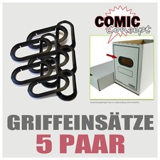 5 Paar SCHWARZE Griffeinsätze aus PVC für Comic Concept Boxen