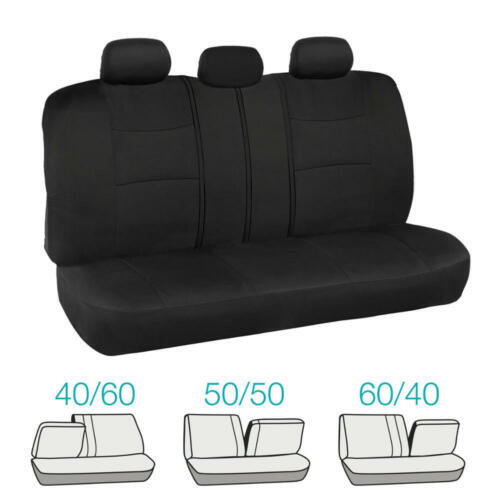 Black Seat Covers & All Weather Mats for Car Auto SUV Cloth 60/40 Split Bench - Bild 5 von 8