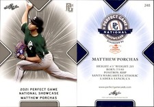 MATTHEW PORCHAS 2021 LEAF PERFECT GAME NATIONAL SHOWCASE ROOKIE CARD #248
