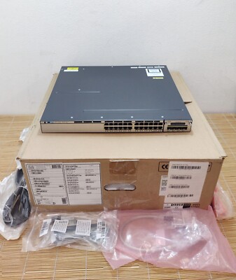 Neu Cisco WS-C3750X-24P-S  24x 1G RJ45 Port PoE+  Dual AC PSU Gigabit New Other