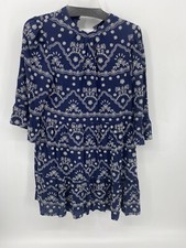 Penelope Rose Preowned Womens Dress Layered Embroidered Boho Blue Medium NWT