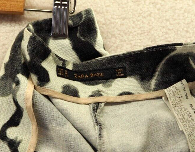 Zara Basic Black Grey White Pattern Side Zip Cott… - image 6