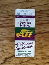 1984-85 NBA Basketball Ticket Stub Utah Jazz VS Kansas City Kings DEC 9th 1984