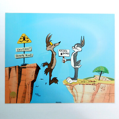 Bugs Bunny Wile Coyote Chuck Jones Cel Signed Looney Tunes Art Cel
