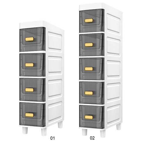 Narrow Toilet Drawer 4/5 Tier Bathroom Crevice Cabinet Restroom Storage Cabinet - Picture 8 of 18