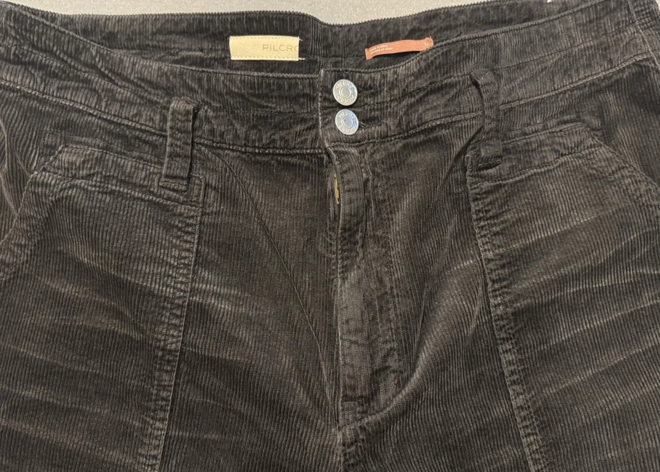 Pantalones de pana PILCRO Anthropologie The Wanderer pierna relajada negros desgastados 32 Foto 2 de 4