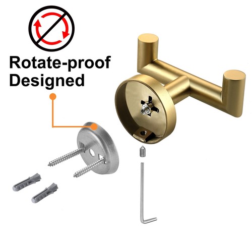 Towel Hooks for Bathrooms Gold Towel Hook for Kitchen Bathroom SUS304 Stainle... - Picture 6 of 7