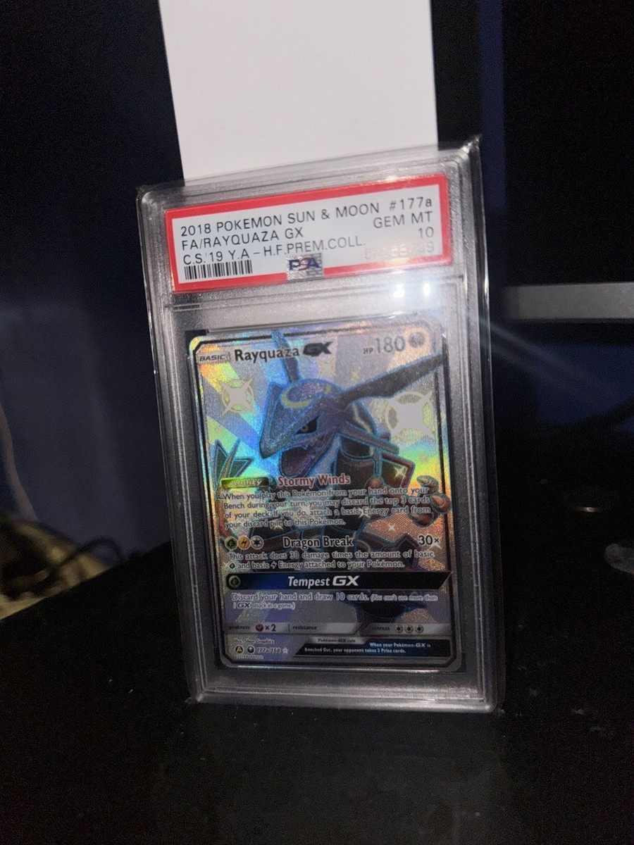 Pokemon PSA 10 Shiny Rayquaza GX 177a/168 Hidden Fates Premium