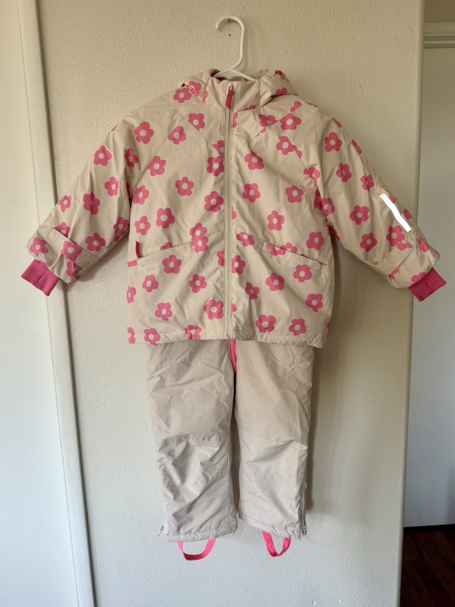 ZARA 花柄スキーウェア 18-24ヶ月(92cm) Zara 4 5 Snow Jacket Pants Ski 4T 5T Toddler Girls Coat Winter Set