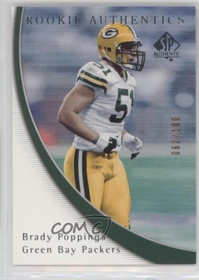 2005 SP Authentic Rookie Authentics Parallel 62/100 Brady Poppinga #166 RC a8r