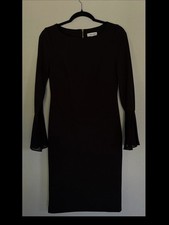 Little Black Dress Calvin Klein Chiffon Bell Sleeve Sheath Dress Women’s Size 4