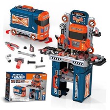 65 Pcs Kids Tool Set, 2-in-1 Kids Tool Box  Bench, Toddler Tool Set with