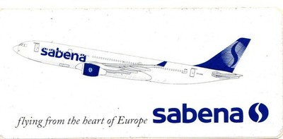 Sabena Sticker,  Unused (Still on Backing Paper), Unique Europe Collectible