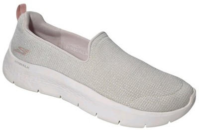 Skechers Go Walk Flex Womens 10 Athletic Goga Mat Sneakers Natural Pink Pillars