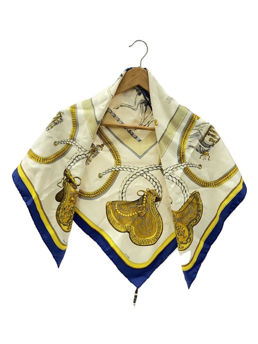 Vintage Hermes Silk Scarf White Animal Print Ladies Fashion Accessory