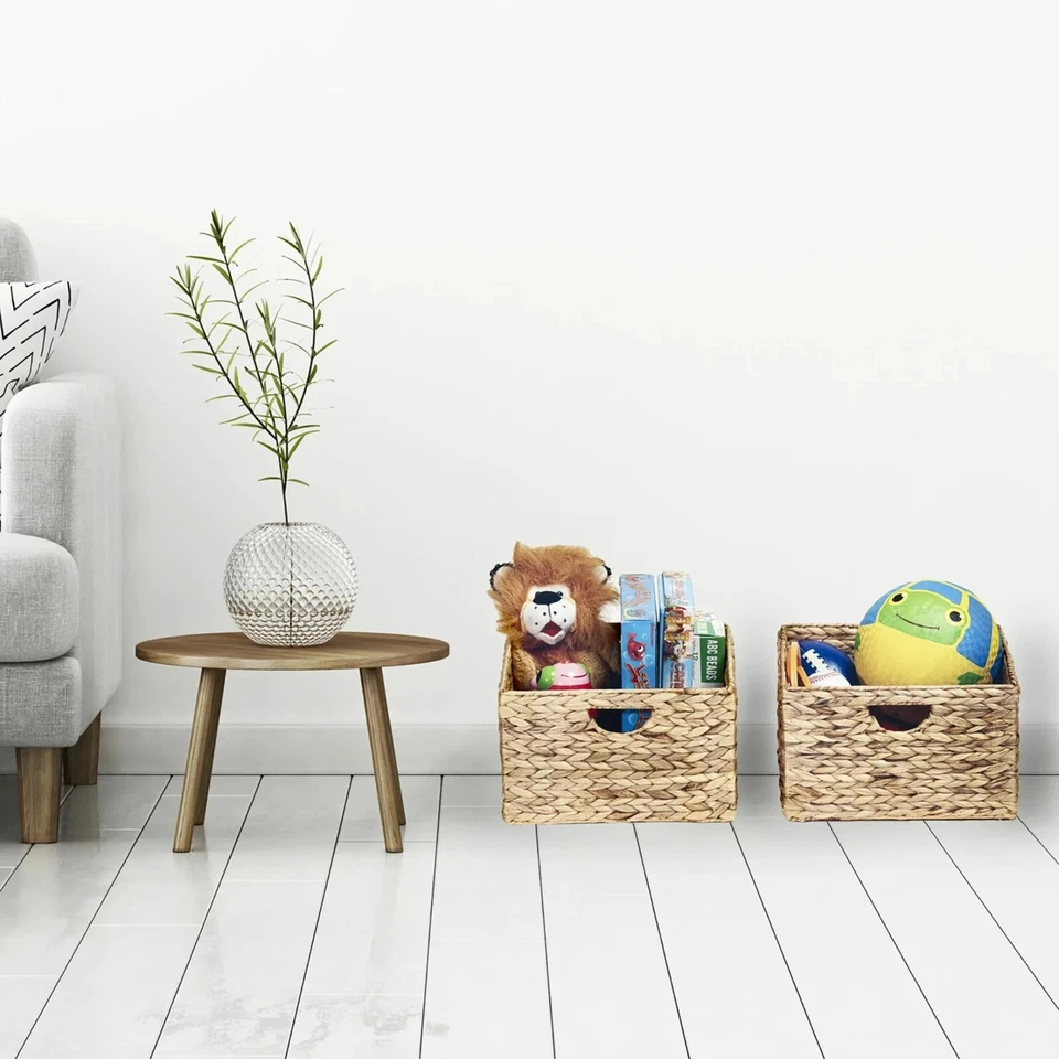 Juego de cestas de almacenamiento de jacinto de agua Seville Classics paquete de 2, 13,25" x 13,25" ¡NUEVO! Foto 2 de 4