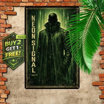 Neo Matrix Cyberpunk Movie Poster Metal Sign 8x12 Sci-Fi Film Decor