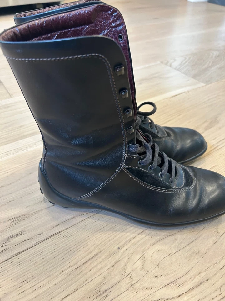 Botas Tod's Mujer, Cuero Negro Con Cordones de Conducción Negras Talla 37.5 (Talla UE) Foto 2 de 4