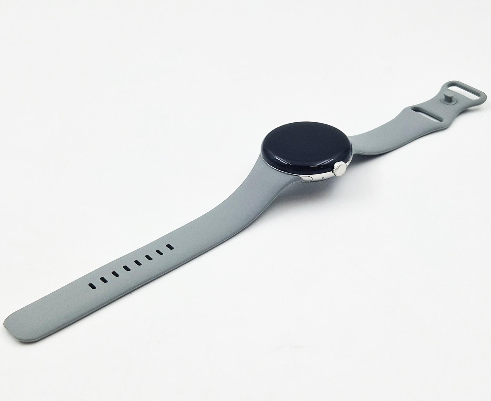 Google Pixel Watch GPS 16GB 41mm Smartwatch Polished Silver Charcoal Excellent