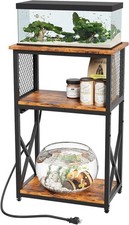 10 Gallon Fish Tank Stand W/ Power Outlet 3 Tier Aquarium Stand W/ Shelf