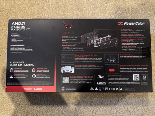 PowerColor AMD Radeon RX 9070 XT Red Devil 16GB GDDR6 Overclocked Graphics Card - Afbeelding 5 van 5
