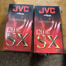 Lot of 2 - New JVC T-120 SX High Performance VHS Blank Video Tapes - SEALED
