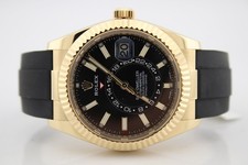 Rolex 2022 Sky-Dweller 42mm 18k Yellow Gold Black Dial OysterFlex 326238