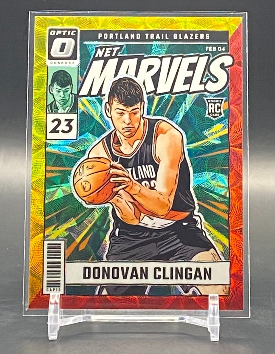 2024-25 Donruss Optic Donovan Clingan Rookie Net Marvels Red Gold #/99 RC #11