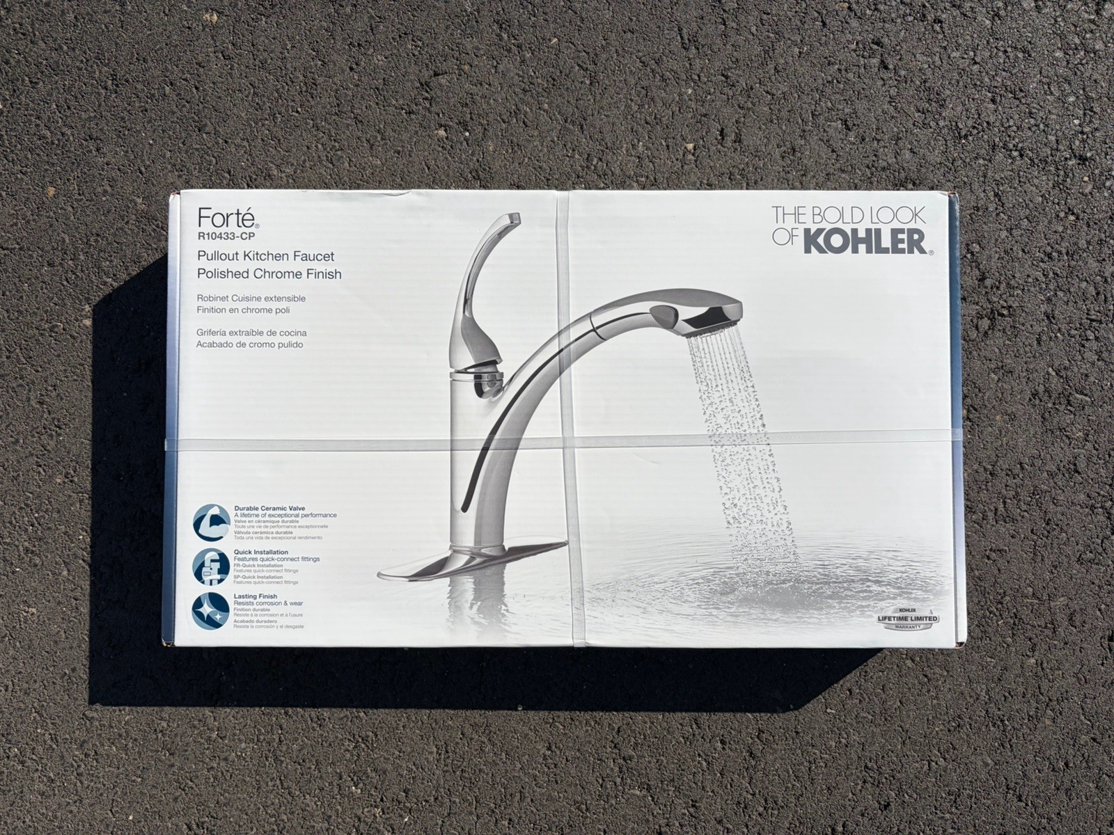 Kohler Forte Single-Handle Pull-Out Sprayer Kitchen Faucet  10433 CP Chrome NEW