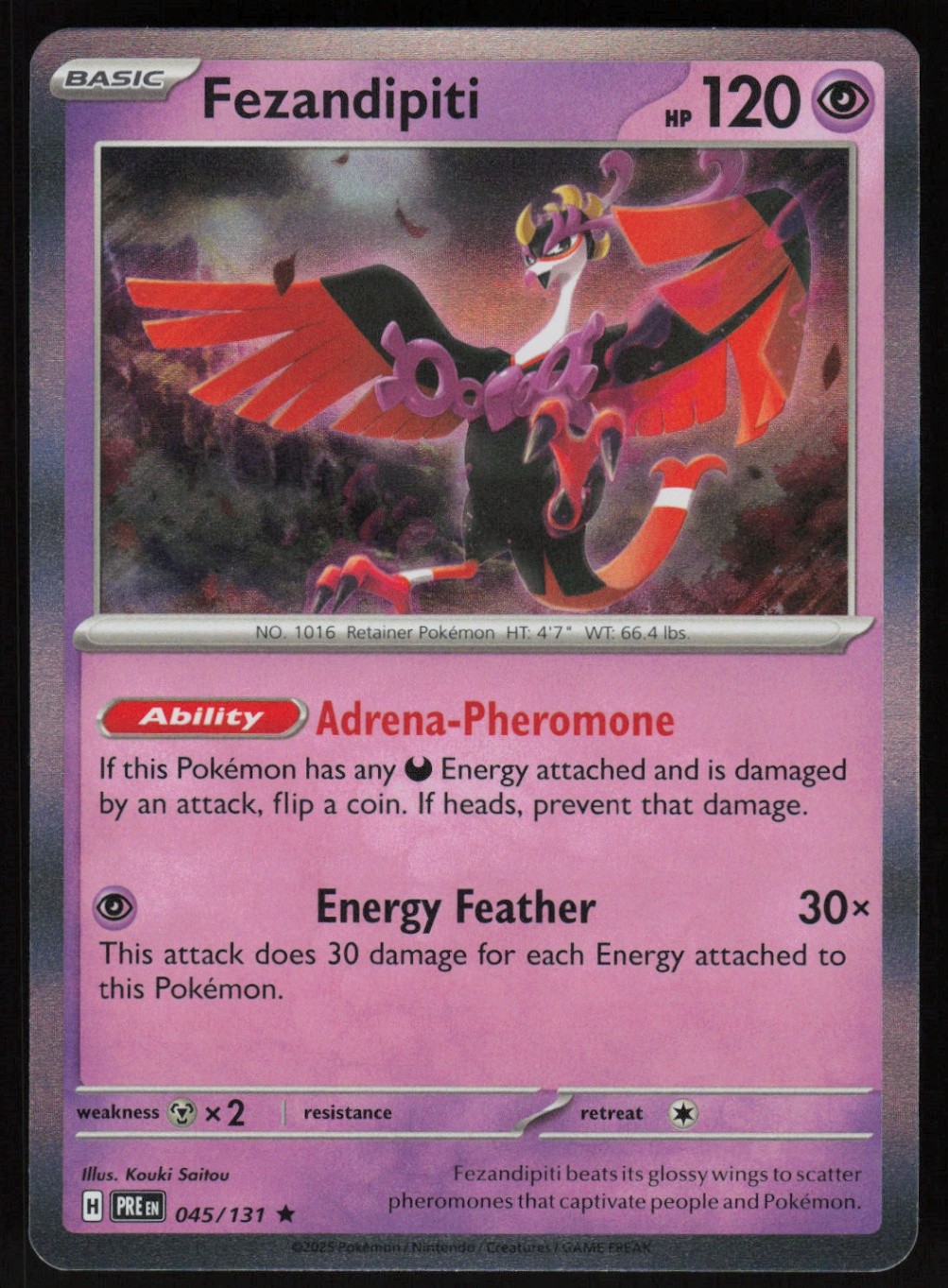 Fezandipiti (Master Ball Pattern) Rare SV: Prismatic Evolutions 045/131 NM