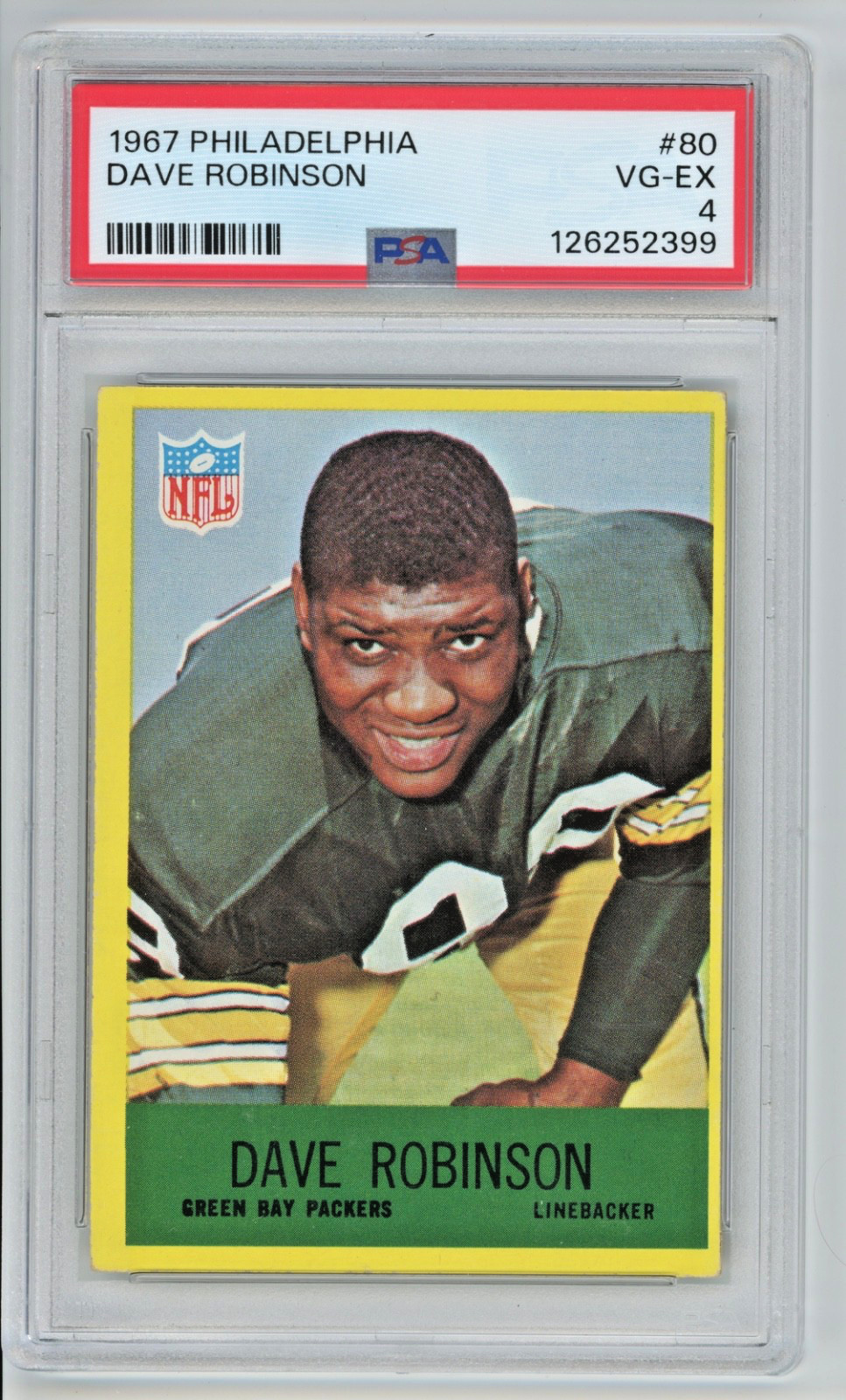 1967 Philadelphia Dave Robinson #80 (RC) PSA 4