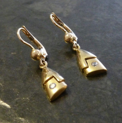 Goldohrringe Goldohrhänger Bergkristall 585 er Gold Ohrhänger Ohrringe 3,1 cm