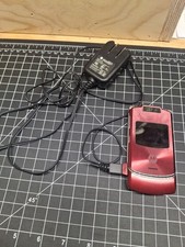 Motorola RAZR V3xx Red Flip Mobile Cellular Phone AT T Network 3G w/ Charger