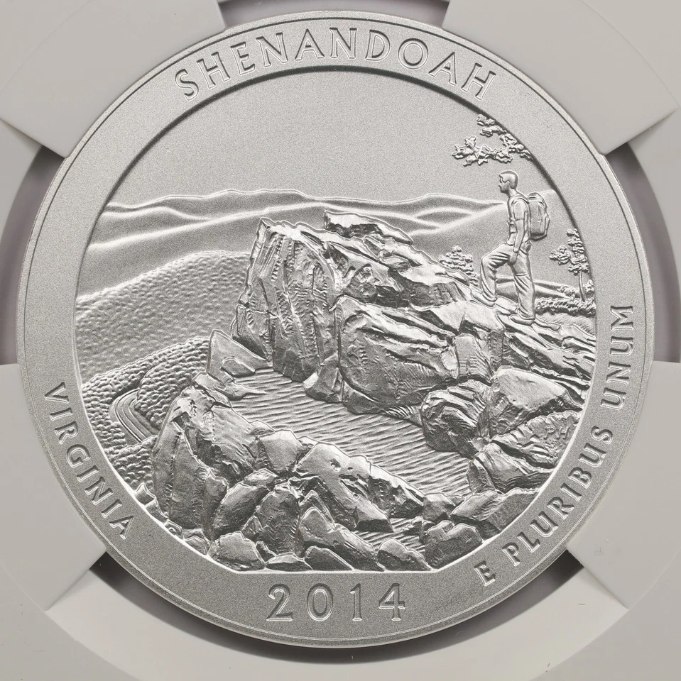 2014-P Shenandoah ATB 5 oz Silver Quarter 25c NGC SP70 - Image 3 of 4