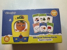 Qiaojoy Bilingual Talking Flash Cards with 200pcs English  Spanish New Sealed