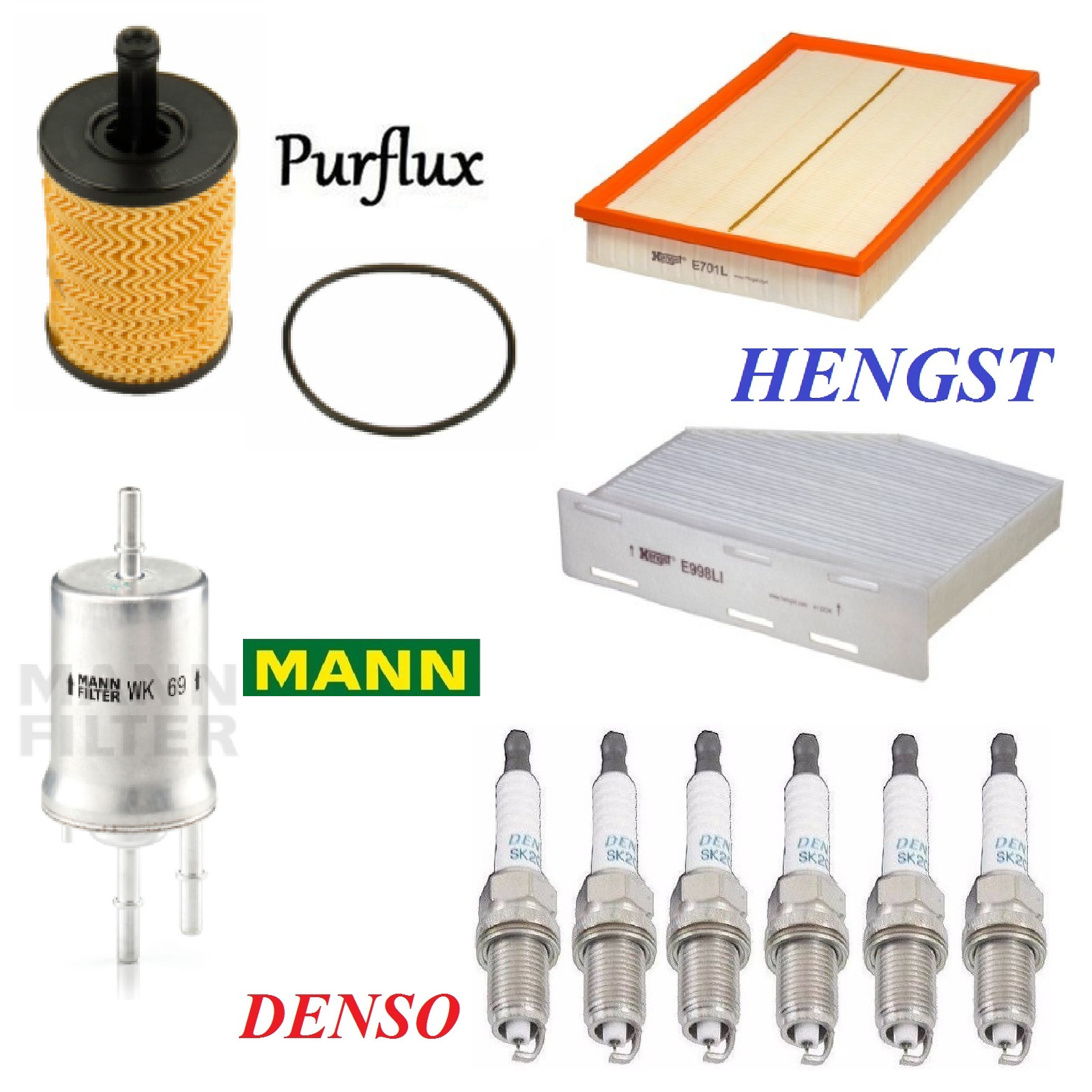 Tune Up Kit Filters Spark Plugs for AUDI A3 QUATTRO V6 3.2L 2006-2007