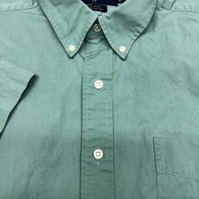 Ralph Lauren Shirt Mens XL Green Blake Short Sleeve Button Down Cotton Casual