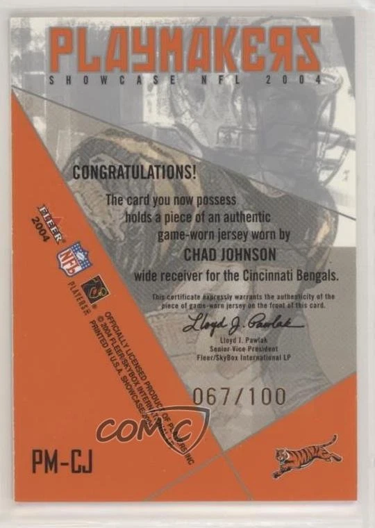 2004 Fleer Showcase Playmakers Bronze Jersey /100 Chad Johnson #PM-CJ - Image 2 of 2