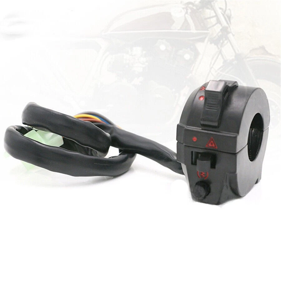 1 Par 7/8" Manillar Moto Negro Interruptor de Control Señal de Giro Bocina ON OFF Foto 2 de 4