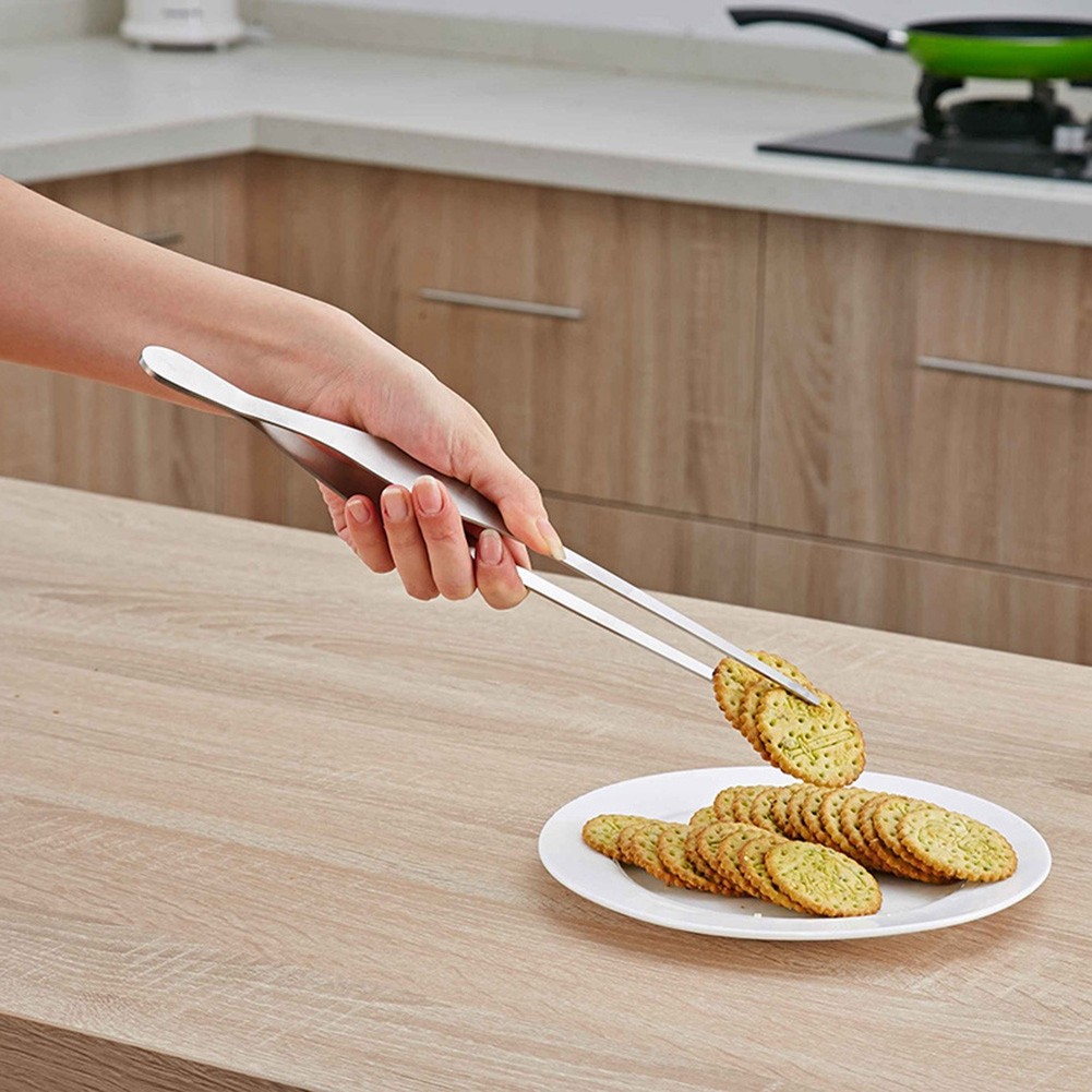 Stainless Steel Long Food Tong Barbecue Steak Food Clip Kitchen Tool For Re BAJ