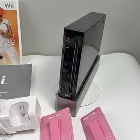 Nintendo Wii Black Console RVL-001 Bundle W/ lots of Accessories & Game Tested